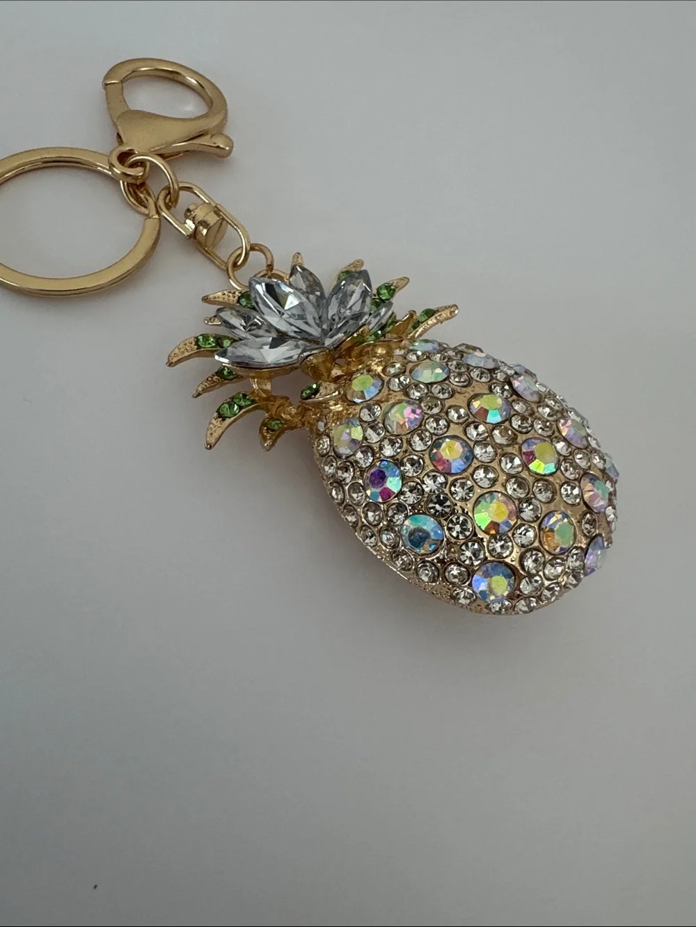 Pineapple Crystal Bag Charm/Keychain NWOT